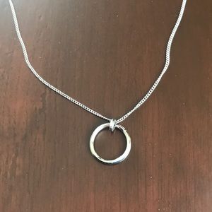 Fossil circle pendant necklace